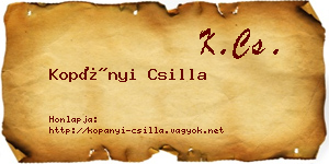 Kopányi Csilla névjegykártya